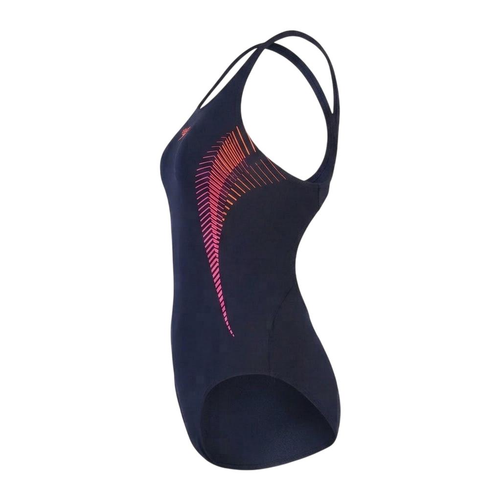Speedo Womens/Ladies Placement Abstract Muscleback One Piece Swimsuit