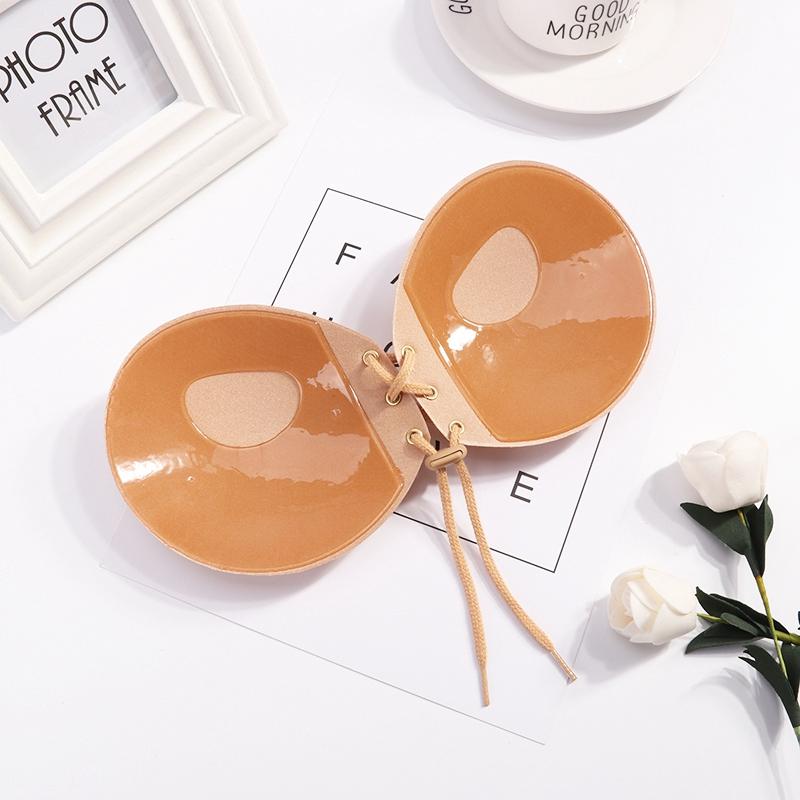 Self Adhesive Strapless Bandage Blackless Solid Bra Stick Gel Silicone Push Up Women's Underwear