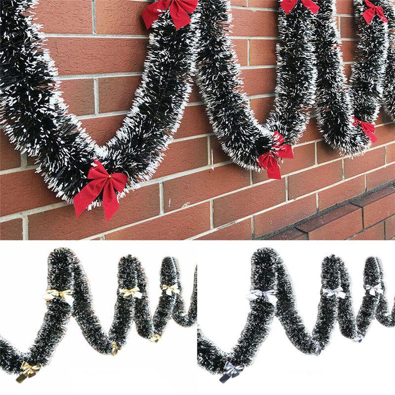 2m Dicke 65ftx90mm Lametta Weihnachtsbaumschmuck Weihnachtsgirlande Schleife