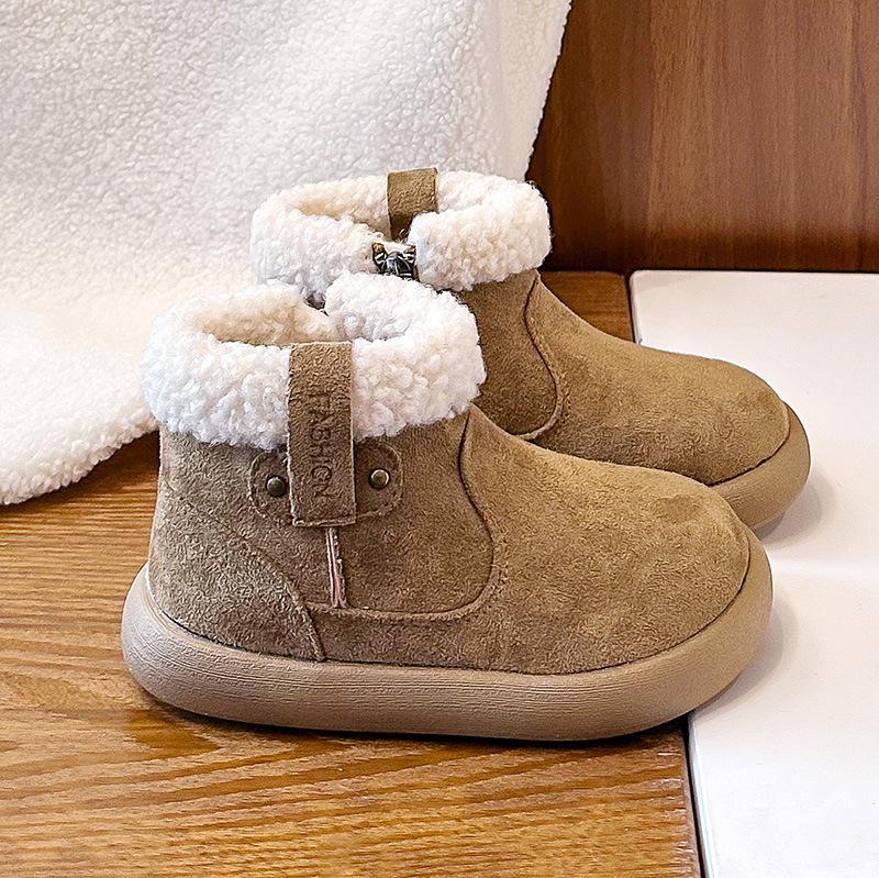 2025 Winter Velvet-Lined Cotton Snow Boots for Girls - Warm, Non-Slip, Soft Sole, Short Boots for Little to Big Girls