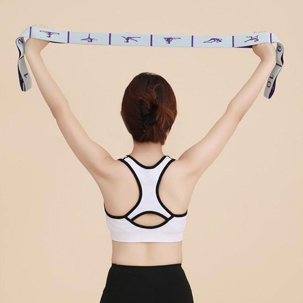 Digital Yoga Stretching Belt 10/12 Grid Yoga Pull Strap Resistance Band Adult Child