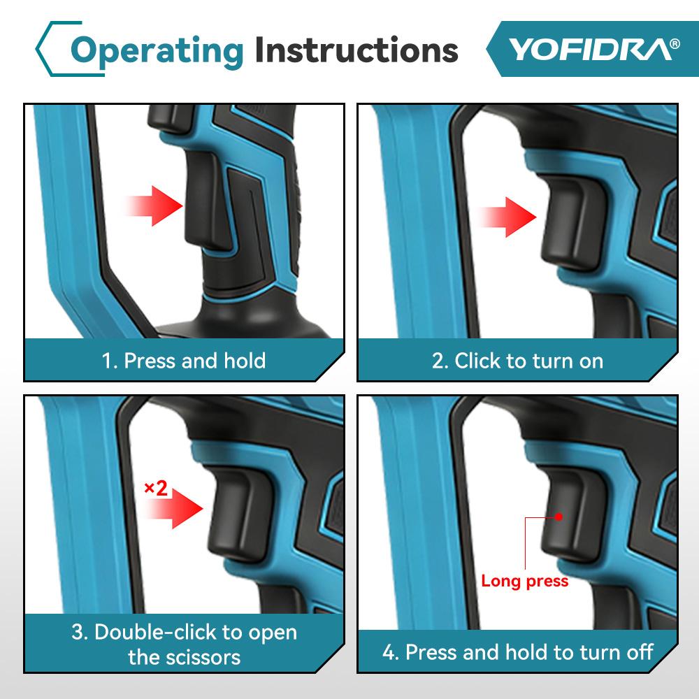 Yofidra 60mm KI Zahnräder Steuerung Bürstenlose Elektrische Astschere Akku Baum Bonsai Beschneidung Elektrische Schere Für Makita 21V Akku