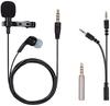 iGOKU Clip Microphone, External Microphone, Lapel Microphone with Earphones, Omnidirectional, for Cameras, Smartphones, and PCs, Karaoke, Recording, S