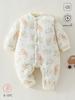 Baby Winter Cotton Romper With Thickened Insulated Fabric For Newborn Boys Girls