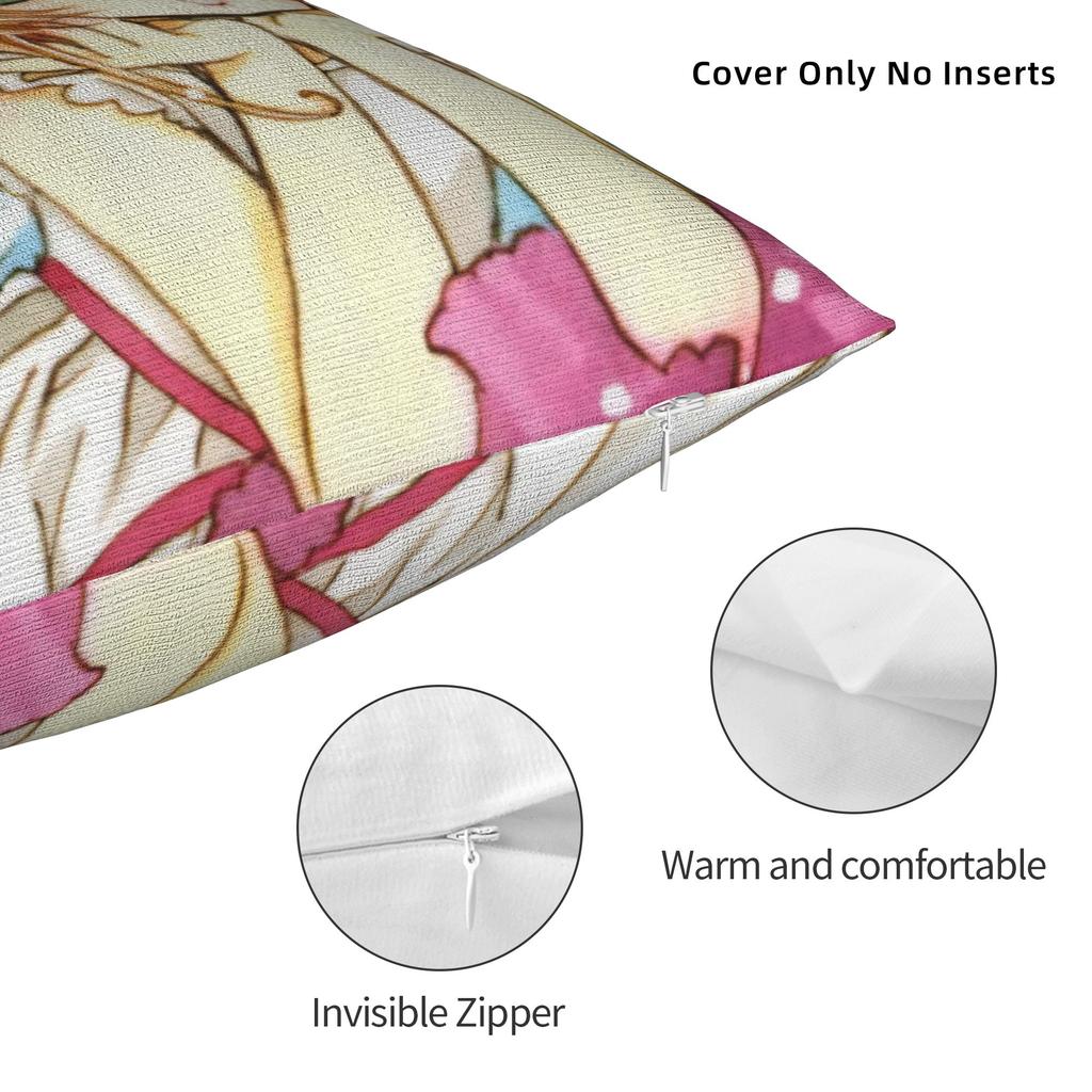 Cardcaptor Sakura Flower Pillowcase Polyester Cushion Cover Decoration Anime Cartoon Pillow Case Cover Home Wholesale 45*45cm