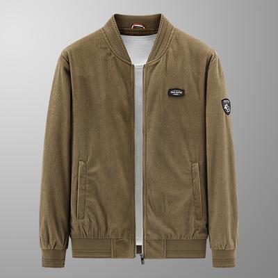 New Corduroy Jacket Men's Spring and Autumn Wear Stand-up Collar Retro Casual Versatile Clothes Middle-aged Men's Coat Trend
