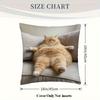 1pc 18x18 Inch Super Soft Short Plush Double-Sided Throw Pillow - Adorable Ginger Cat Lounging on Sofa Design