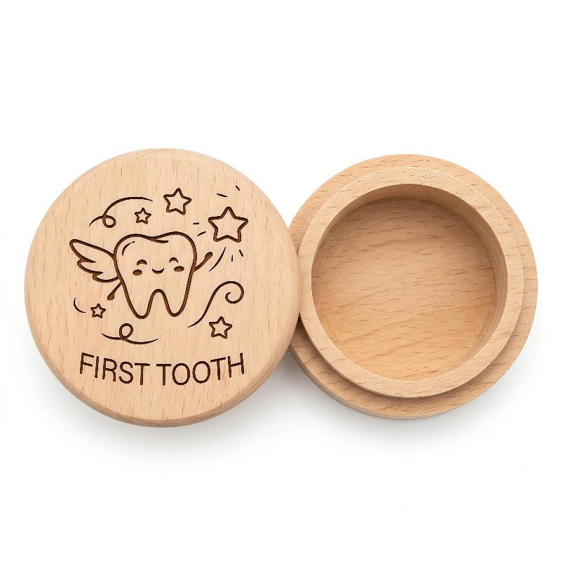 1 pièce Bois Brut Souvenir Pour Dents de Lait Cheveux & Souvenirs Boîte en Bois Fée des Dents Décoration de Maison Cadeau d'Anniversaire