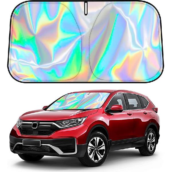 D-Lumina Windshield Sun Shade For 2011-2017 Honda Odyssey Mini Van Accessories, Iridescent Reflective Front Window Sunshade Sun Visor Protector Block