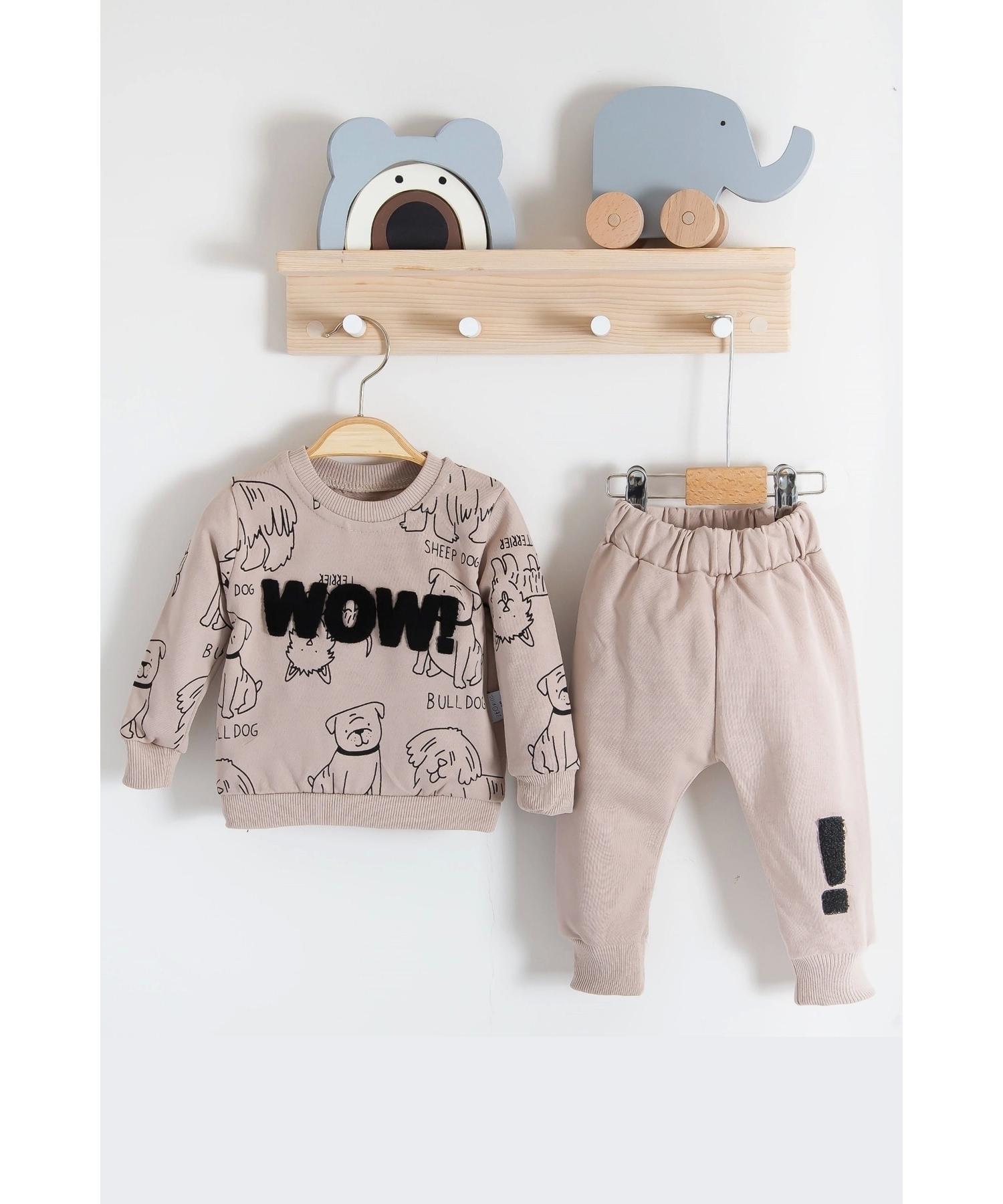 

Хлопковый комплект из двух предметов для мальчика с вышивкой Wow