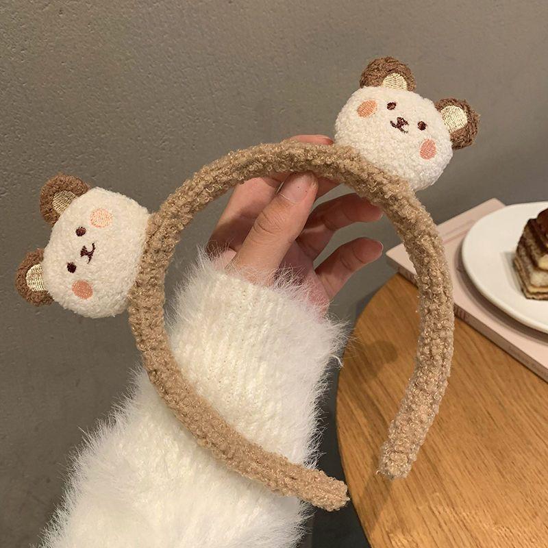 

[1pc Adorable Plush Bear] 1pc Soft Adorable Plush Bear Headband | Elastic Hair Accessory with Cartoon Bear Decor | for Women & Girls, Perfect for Skin