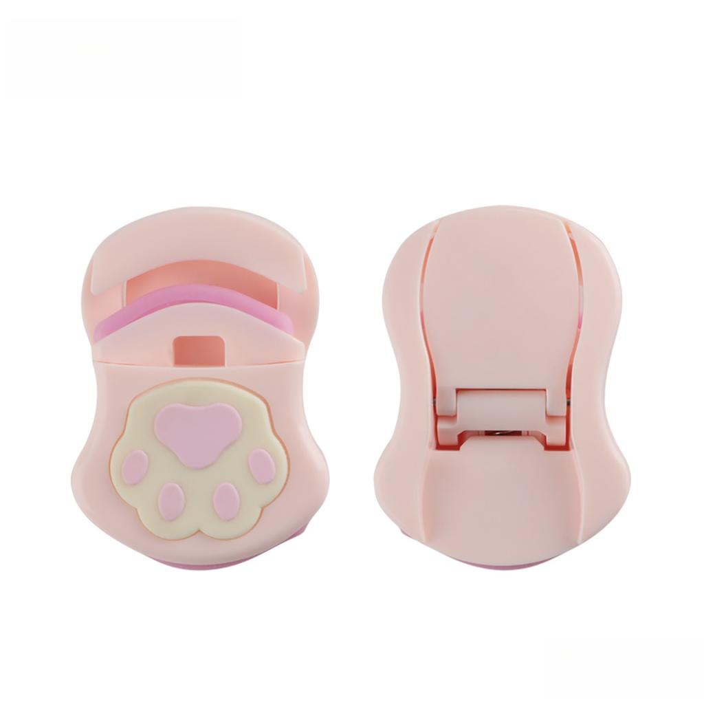 Cute Cat Paw Mini Eyelash Curler, Portable Plastic Lash Lifter for Natural Curl, Viral Beauty Essential Tool
