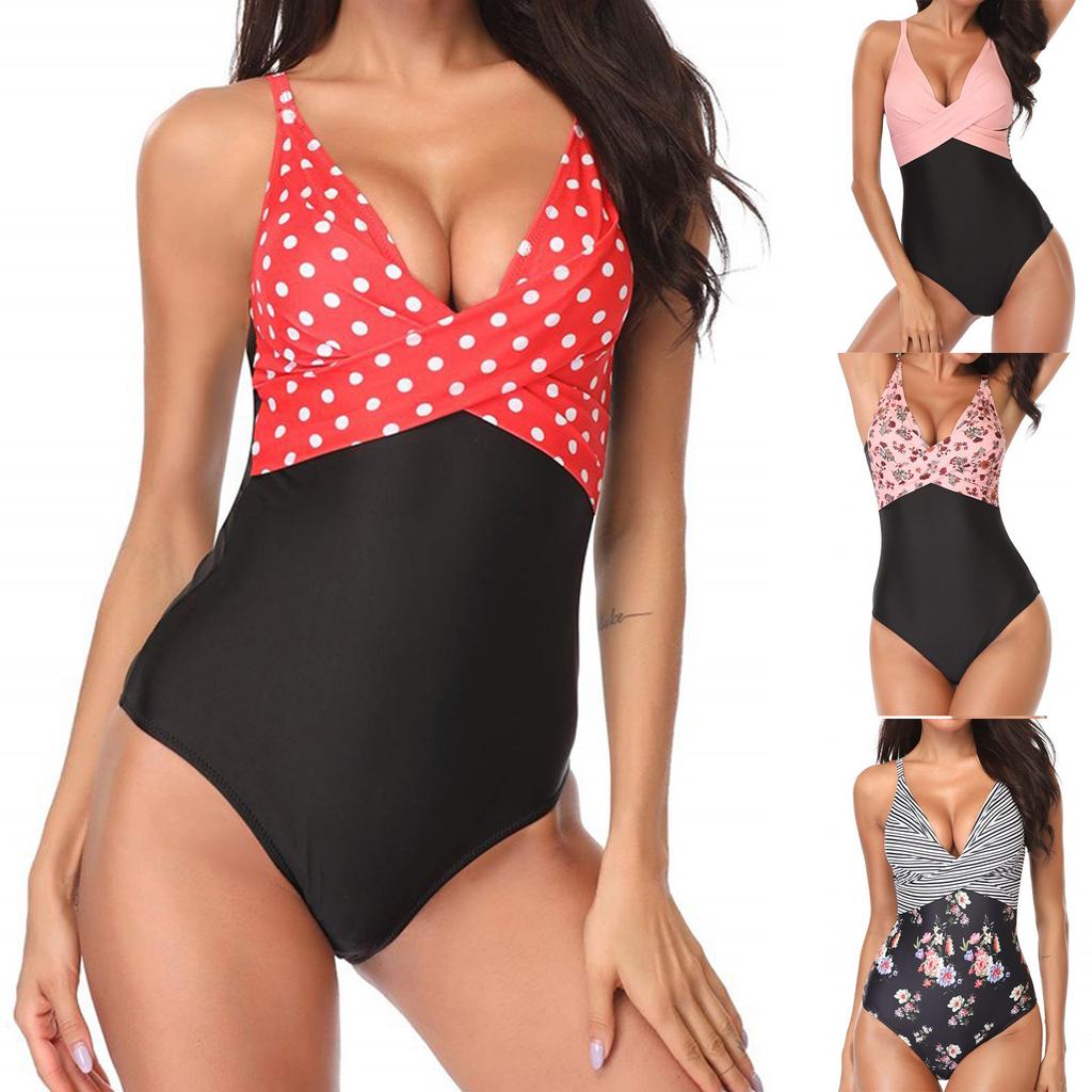 Women's Sexy Color Matching Printed  Swimsuit Bikini Swimsuit