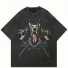 Herren Vintage Washed T-Shirt mit Dobermann-Muster - Lässiger Street Style, Weich und Bequem, Maschinenwaschbar, Alltags-T-Shirt | Weicher Stoff