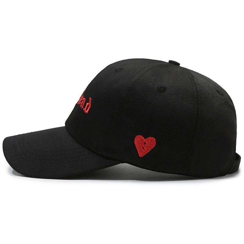 Women's Trendy Spring/Summer Korean Baseball Cap with Embroidered Heart Design and Sun Protection
