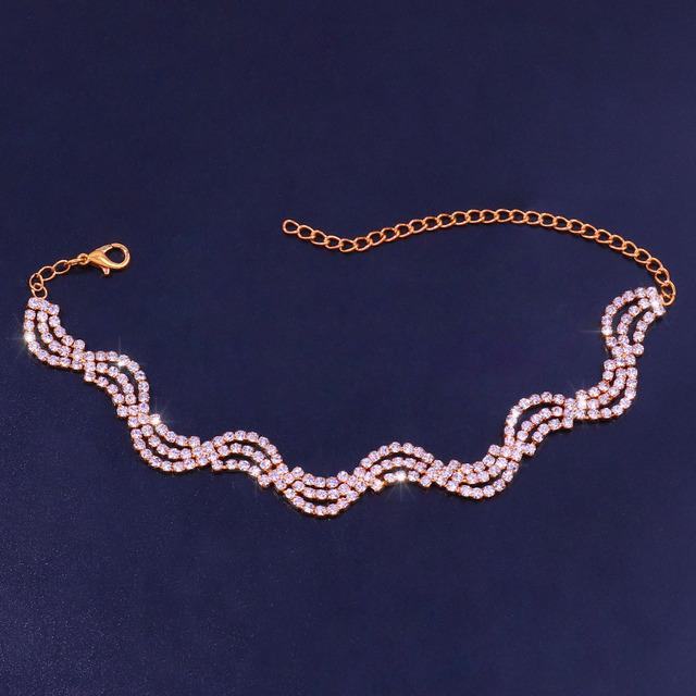 Ornamente europene și americane, micro incrustații, gleznă cu val răsucite, pentru femei, cu mai multe straturi, cu strasuri sexy, pentru picioare, pentru plajă