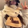 Plush and Cute Dog Double Sided Knitted Plush Scarf for Women In Autumn and Winter Korean Style Thickened Warm Wool Versatile
