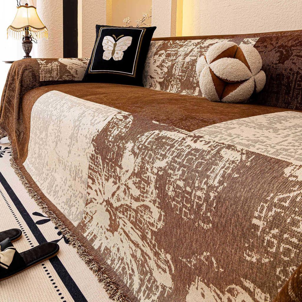 Neue Sofabezugstoff für alle Jahreszeiten Retro Mid Century Stil Sofahandtuch Vollbezug Sofadecke