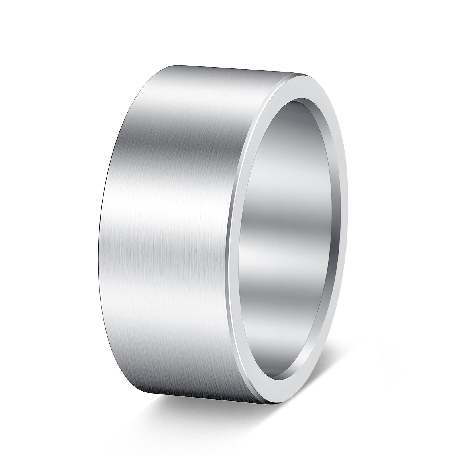 Ретро Панк Матовые Шлифованные Титановые Парные Кольца Size 13 серебряный