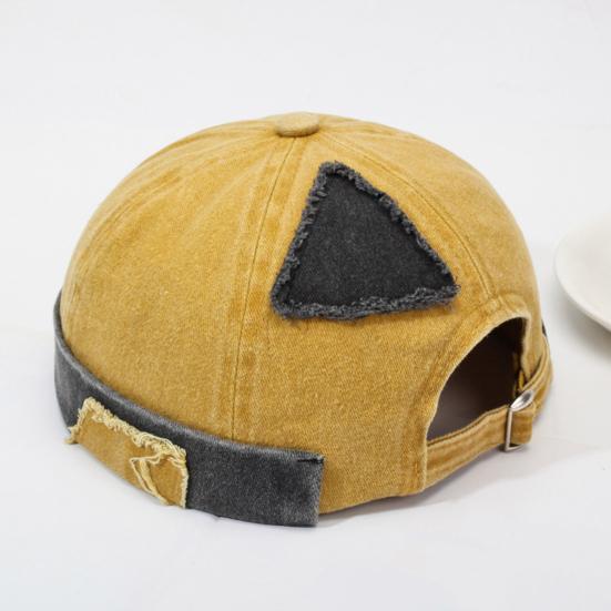 Vermieter Hut Verstellbare Metallschnalle Used Gewaschener Denim Hut Patchwork Stoff Street Hip-Hop Stil Unisex Kuppelkappe