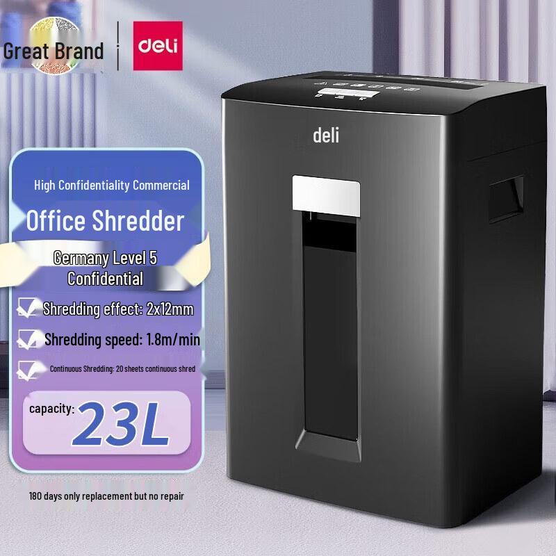 

Deli Level 5 Micro-Cut Office Paper Shredder CN plug (adapter included)