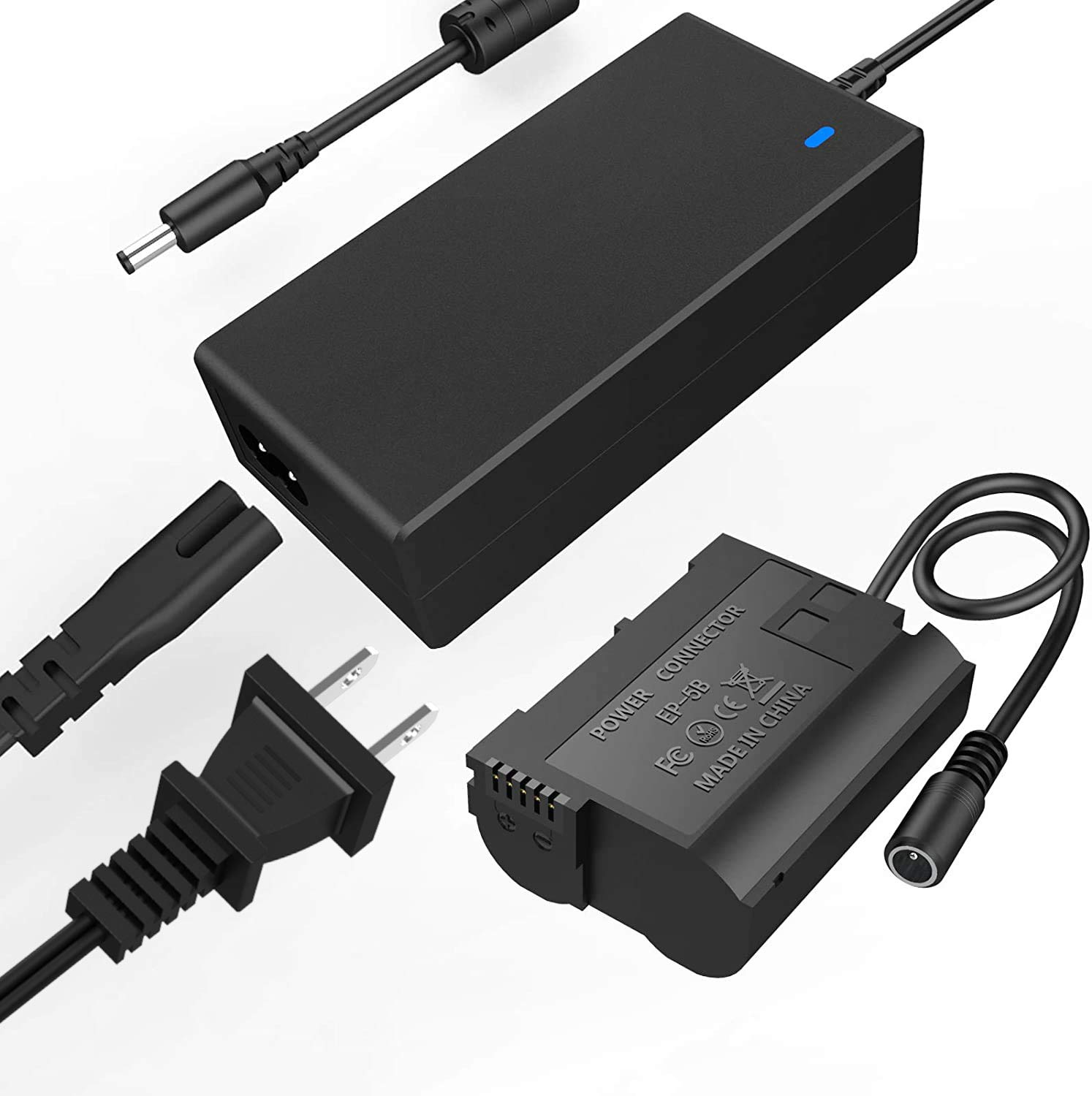 

Адаптер живлення змінного струму F1TP Plus із муфтою постійного струму для камери Nikon 1V1 Комплект фіктивного зарядного пристрою EH-5 EP-5B (Заміна EN-EL15/EN-EL15A) Z5, Z6, Z6II, Z7, чорний