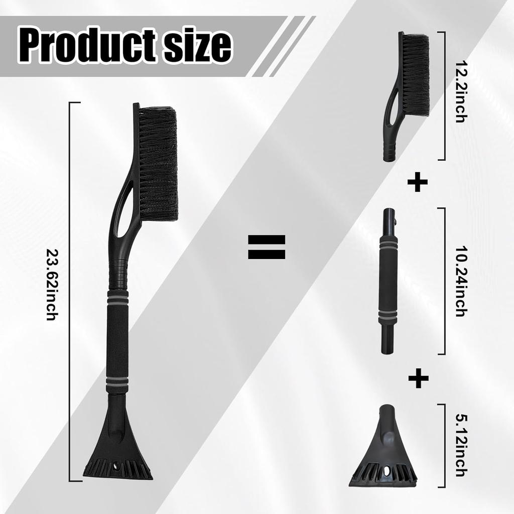 Car Snow Brush and Ice Scraper, Multi-Functional Detachable Snow Brush with Foam Grip, Ice Snow Removal Cleaning Tool for Car Windshield Window,