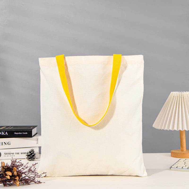 Customized DIY Hand-Painted Canvas Tote Bag for Students - Single Color, Handheld & Shoulder Carry