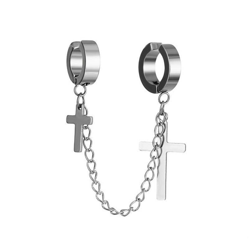 1Pcs Trendy Minimalist Stud Earrings for Teens Ear No Piercing Earrings Women Men Fake Pierced Star Pendant Earrings Jewelry