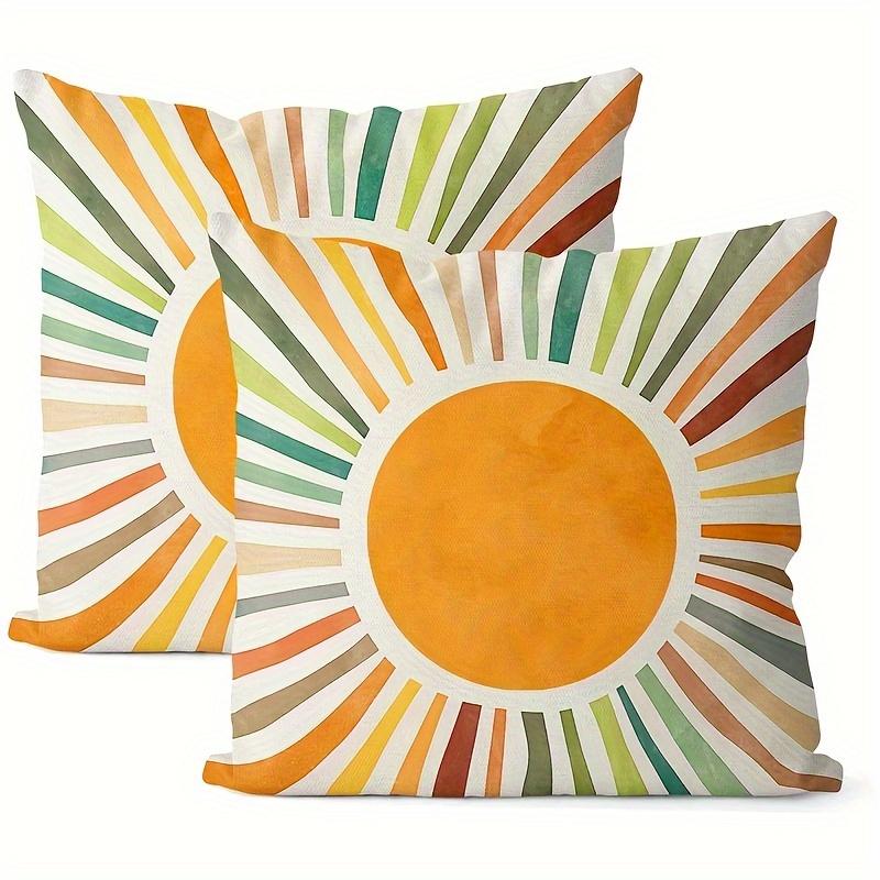 

2PCS Bohemian Style Sun Pillow Cover Art Abstract Geometric Pillow Cushion Cover Pillowcase Living Room Sofa Home Decor