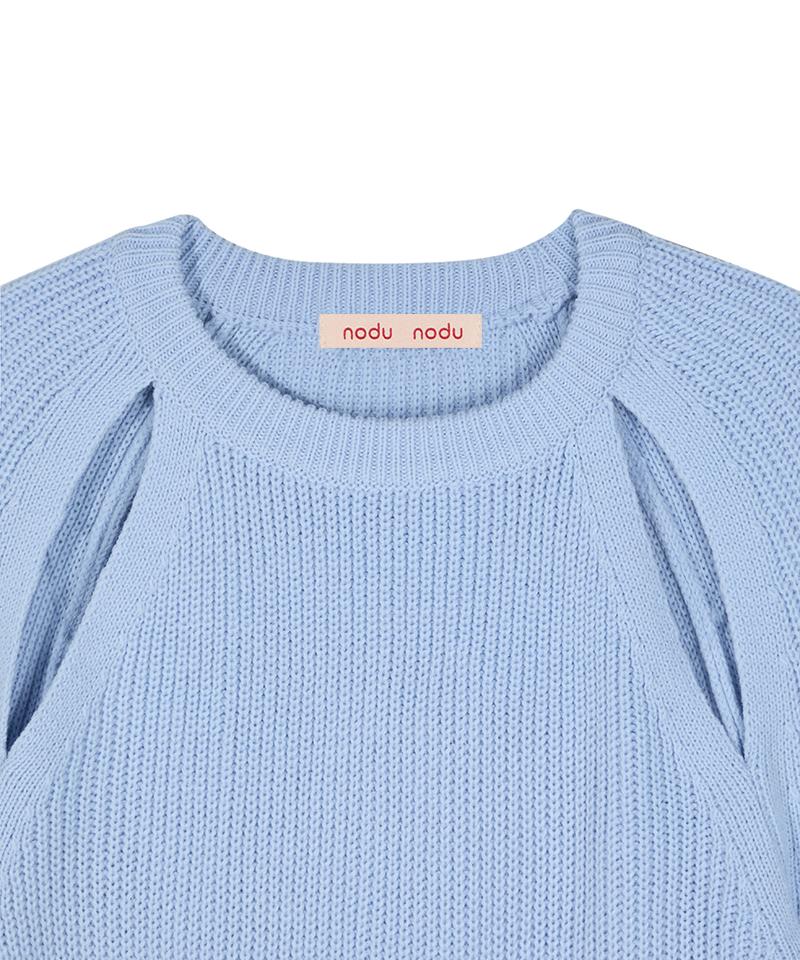 Nodeuyuumeon Raglan Slit Hazzi Knit [Blue]