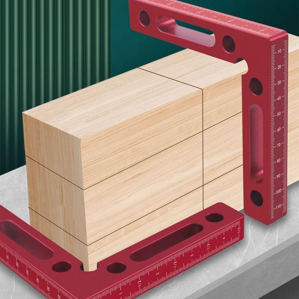 2 Pcs 4.7" X 4.7" / 120x120mm / 12x12cm 90 Degree Positioning Squares Red Anodized L-Shaped Corner Clamping Square