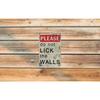 Funny Retro Metal Tin Sign - "Please Do Not Lick The Walls" Bathroom Wall Art, Vintage Home Living Room Man Cave Decor