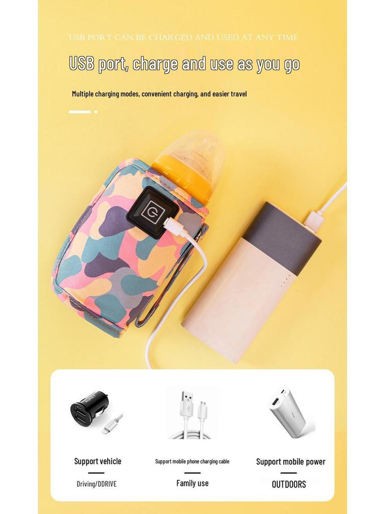 Portable USB Baby Bottle Warmer and Insulated Milk Heating Sleeve