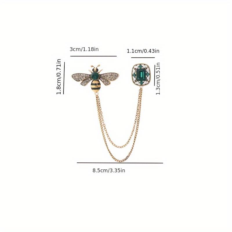 Elegant Fashion Bee Chain Brooch for Women, Stylish Simple Insect Corsage with Necklace Chain, High-End Premium Accessory