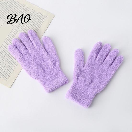 Windproof Winter Hand Warmers Warm Coral Fleece Gloves for Women, Soft Five Finger Solid Color Accessories Gloves, Thermal Mittens Autumn Anti Cold