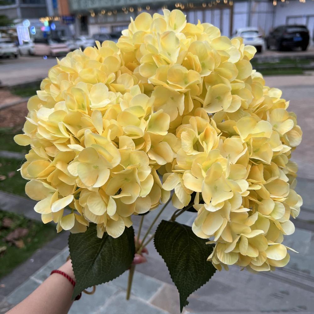 Silk Fake Hydrangea Flowers Large Size Simulated Wedding Floral  for Home Party Wedding