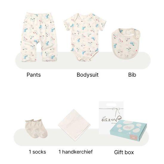 Withorganic Year of the Horse Newborn 6-Piece Premium Gift Set - Cloud Heart Horse