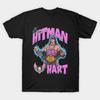 Men Black Print T-shirt Bret Hitman Hart Band No-Cut Transfer Paper Print Cotton Tshirt