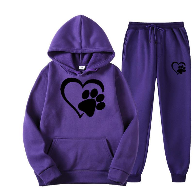 Conjuntos de sudaderas con capucha estampadas para hombres y mujeres de moda europea y americana, sudaderas con capucha de otoño e invierno, conjuntos deportivos, ropa deportiva informal para correr