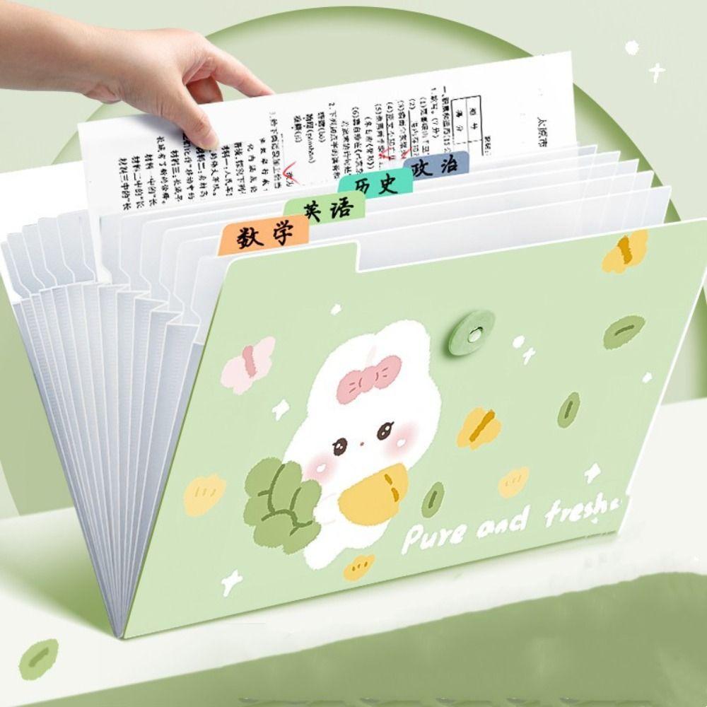 High Capacity File Storage Organ Bag 8/12Pockets A4 Expanding File Folder  Organizer Case