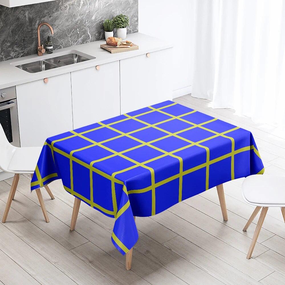 Checkered Tablecloth Black and White Plaid  Anti-Stain Waterproof Rectangular Kitchen Table Home Decoration