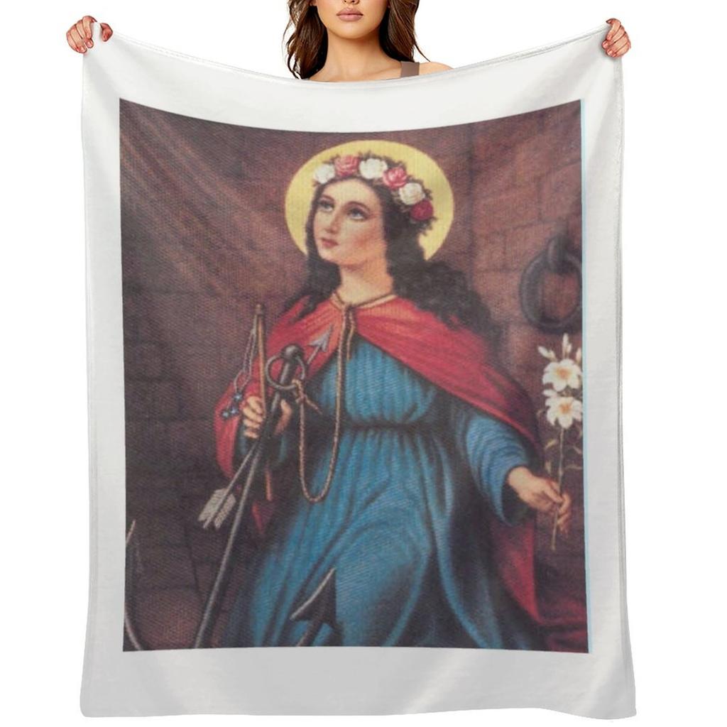 Saint Philomena Throw Blanket Quilt Large Halloween Decorative Sofas Blankets