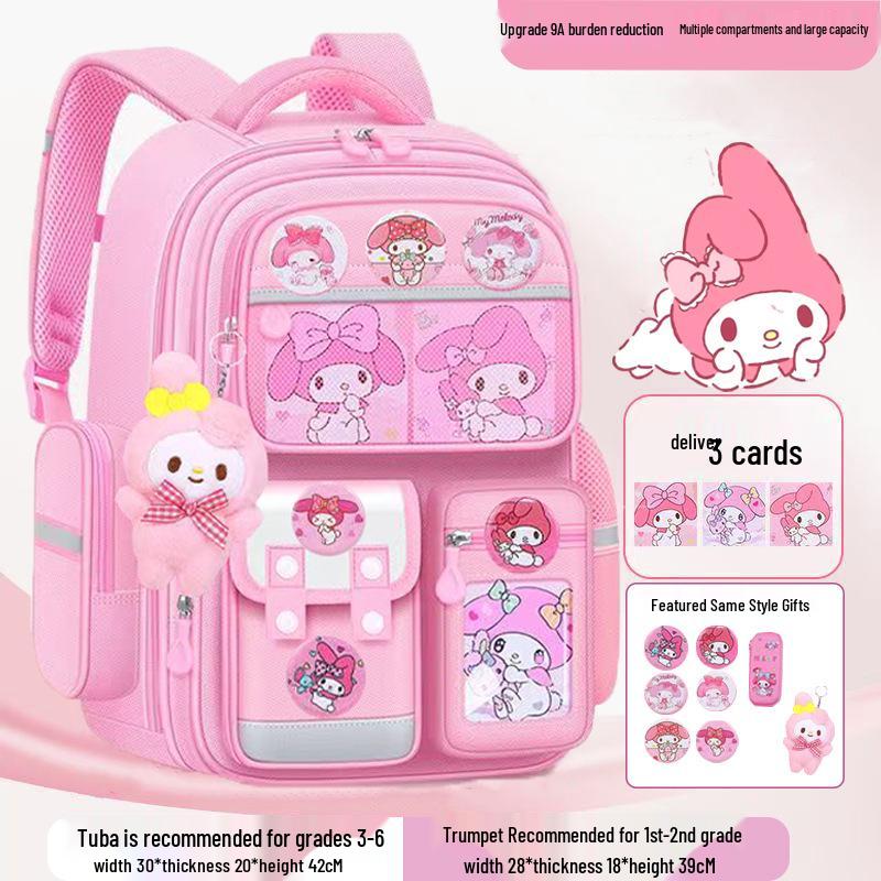 Kuromi Spine-Protecting Schoolbag: Lightweight, Large Capacity for Sixth Grade Girls