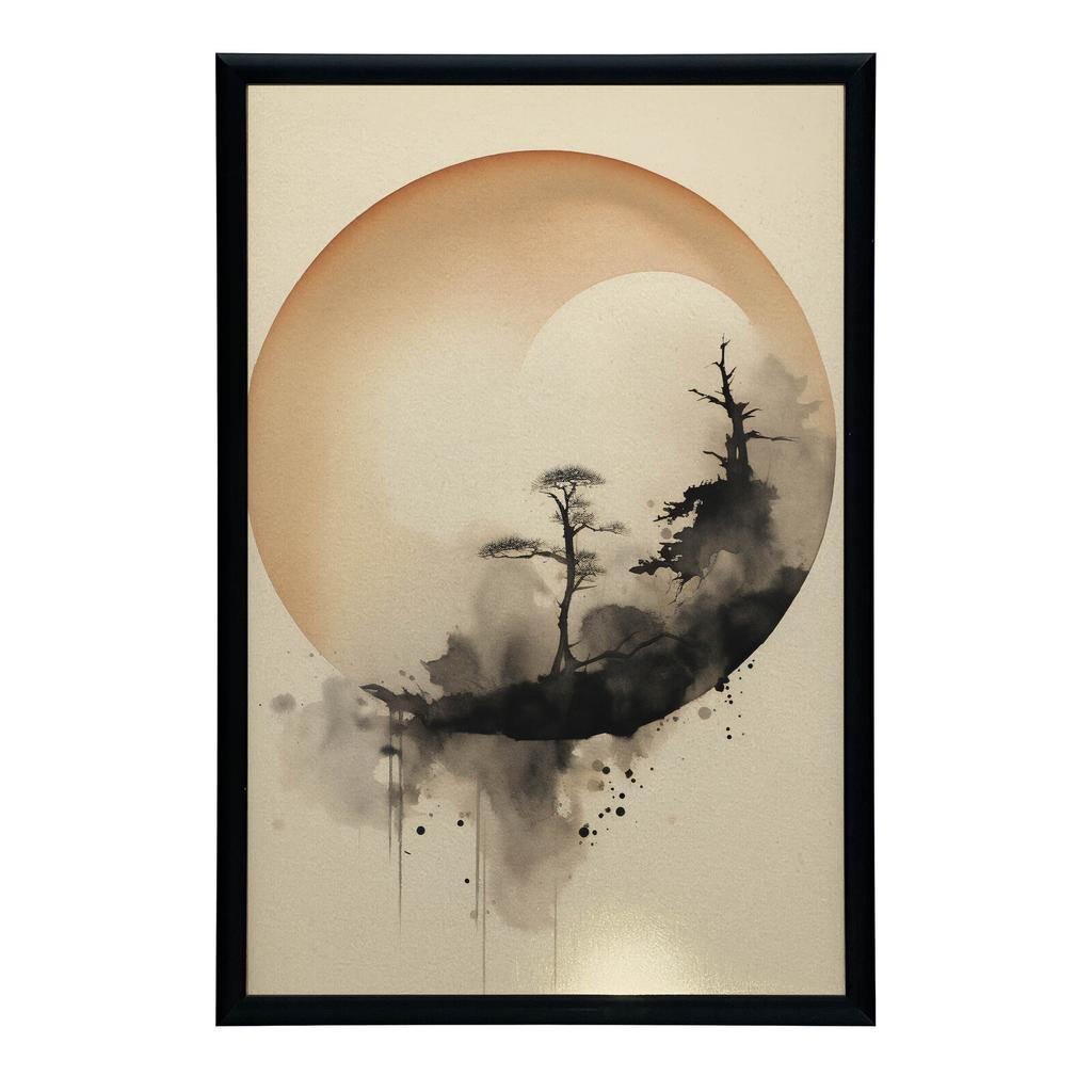 Zen Circle Zen Circle, 50X70 Cm, Dark Brown Wooden Frame, 230 Gsm Matte Paper