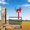 Cat Butterfly Mailbox Flag Decoration Weather-resistant Iron Garden Lawn Mailbox Mount Hollow Cat Decorative Sign Replacement