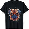 Mops Hund Buntes Pop Art Porträt _ Tierkopf T-Shirt