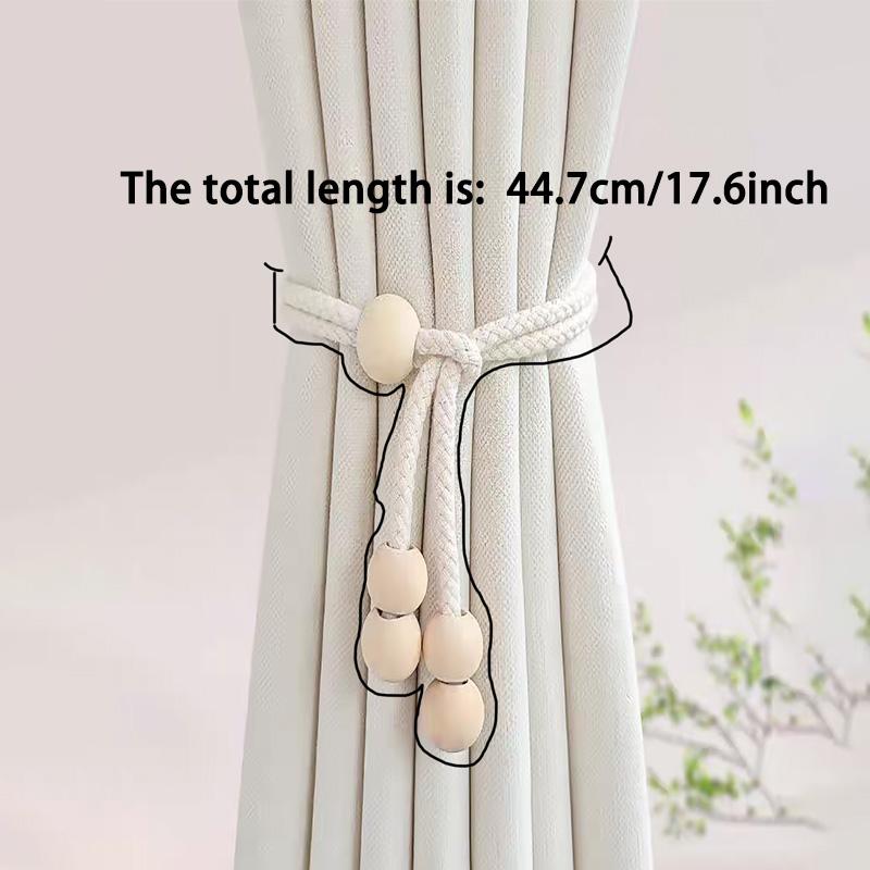 2pcs modern minimalist curtain straps, hanging balls, handmade cotton rope storage straps, living room and bedroom decoration