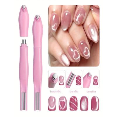 3-In-1 Snake Head Nail Magnet Detachable Cat Eye Gel Polish Tool, Professional & Home Use, Heart-Shaped Design,Cat's Eye Magnetic Nail Tool