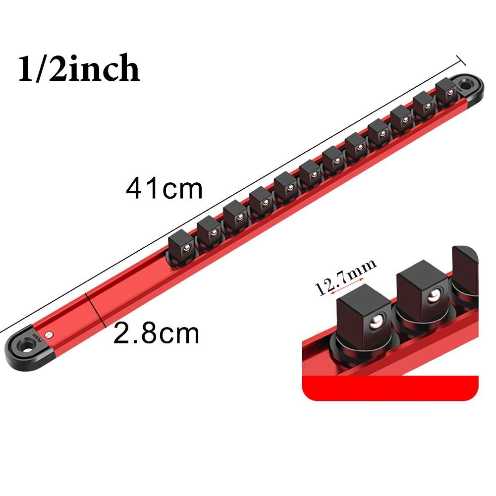 360° Swivel Magnetic Socket Organizer 1/4 3/8 1/2Inch Socket Clip Rail Holder Rail Bracket Repair Tools